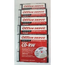 5 pack CD-RW rewritable 1 -4 office max 700mb/80 minute format Grade A quality