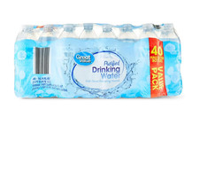 NEW Great Value Purified Drinking Water, 16.9 Fl. Oz., 40 Count