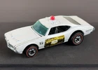 Vintage Hot Wheels Redline 1974 White Police Cruiser Olds 442 - Opening Hood!