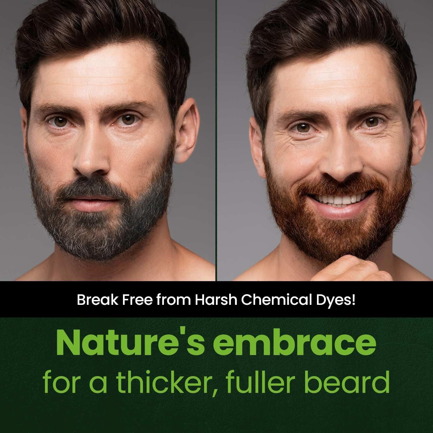 Herb For Men Mustache & Beard Dye (Nature Black, 1 Pack), PPD-Free Ammonia-Fr...