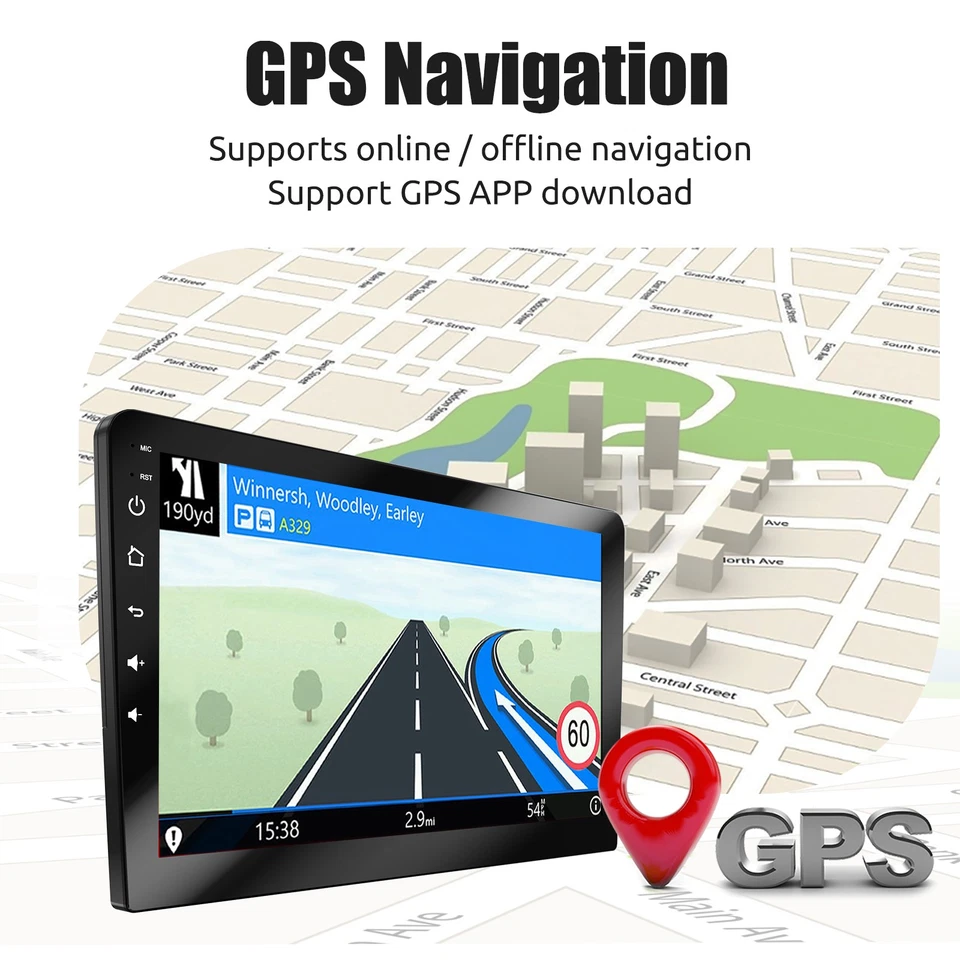 9" 4+64GB GPS Navigation Wireless Apple Carplay & Android Auto Car Stereo BT FM - Image 3 of 4