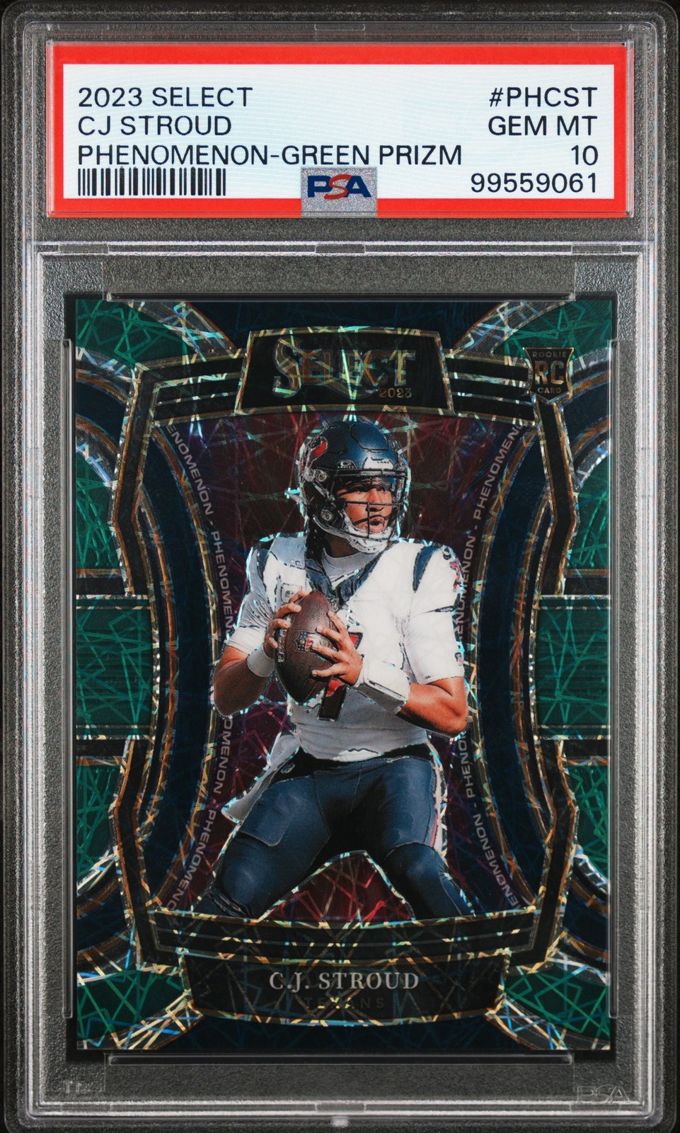 2023 Panini Select Phenomenon Green Prizm CJ Stroud #PHCST /5 PSA 10