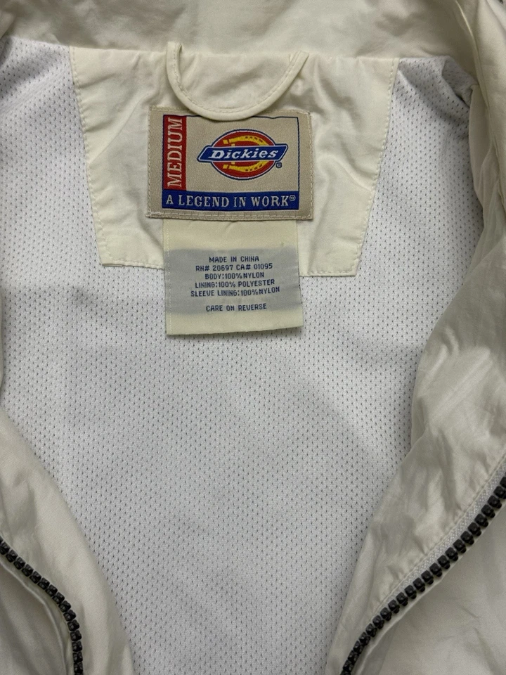 复古 Dickies Offwhite 彩色底特律风格风衣夹克,尺寸 M — 第 4/4 张图片