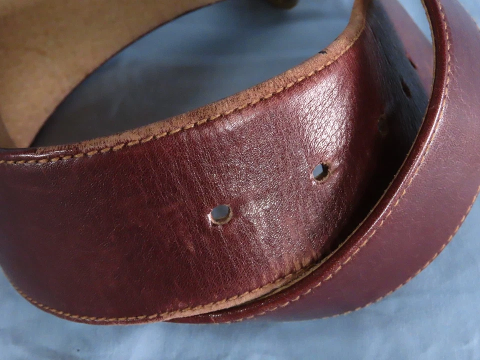 Винтажный ANNE KLEIN AK темно коричневый кожаный ремень золото штамп/кованая пряжка sz M - Изображение 4 из 4