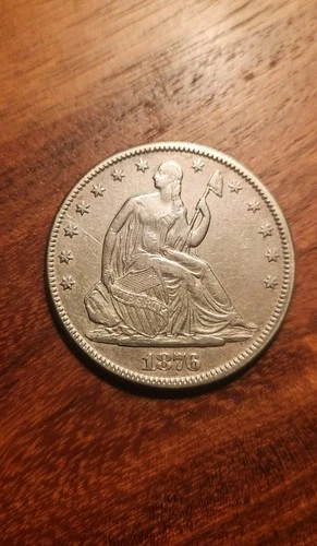 1876 Seated Liberty Silver Half Dollar 50C - XF/AU Details - FREE SHIPPING