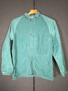 Vtg Green Welding Shirt Work Jacket Mens Size Small? Industrial