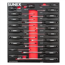 SUNEX Phillips Slotted and Torx Magnetic 20 Piece Screwdriver Set in EVA Foam