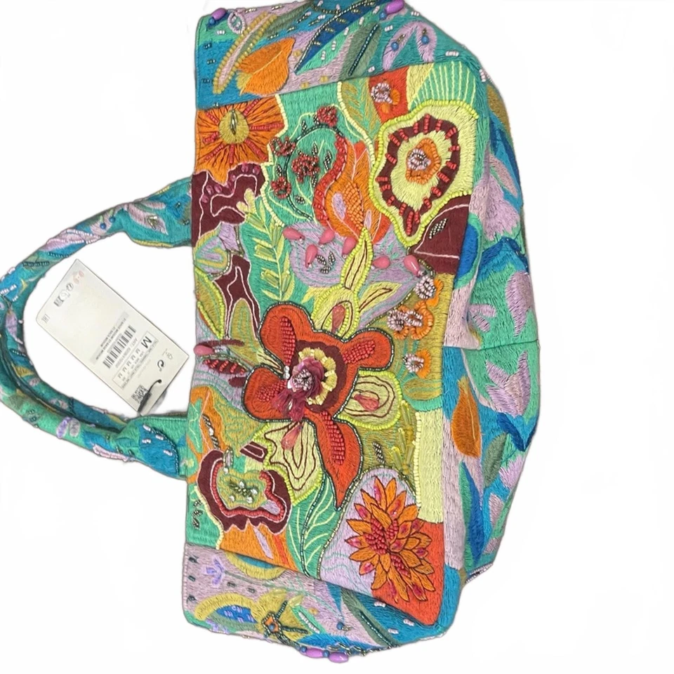 Bolso de Mano para Mujer Zara Colorido Floral Con Cuentas Nuevo con Etiquetas Agotado Foto 2 de 4