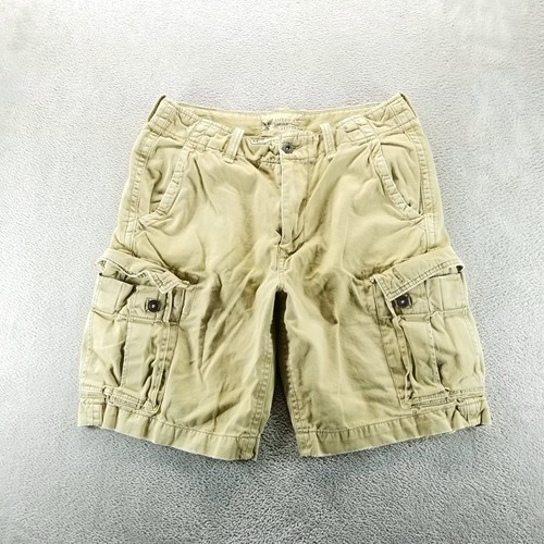 American Eagle Cargo Shorts Mens 34 Tan 10" Classic Baggy Outdoors Canvas