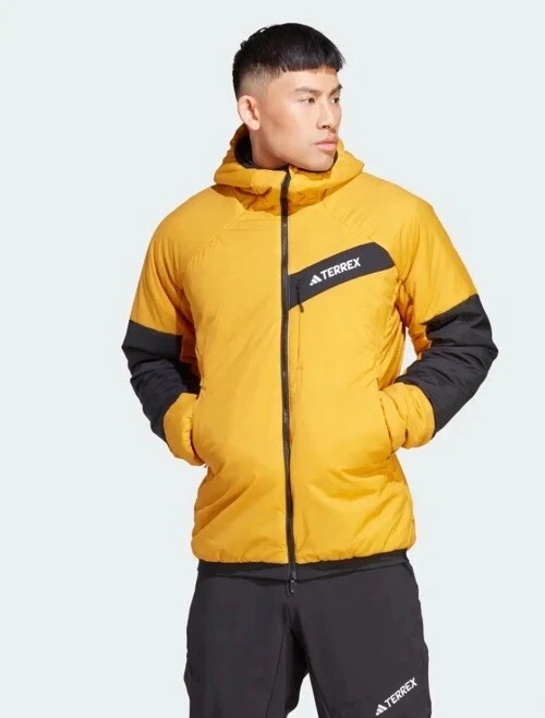 Adidas TERREX Techrock Stretch Primaloft Hooded Jacket - Men's Preloved Yellow L