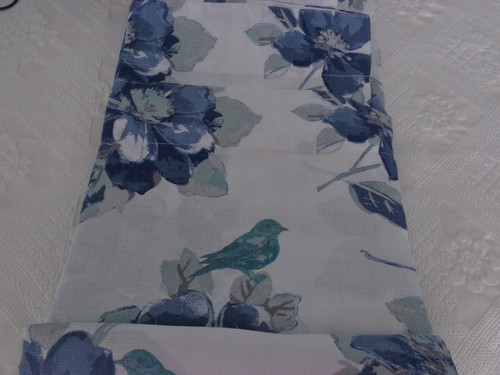 LOT 2 CURTAIN PANELS 50 X 84 INCHES ELEANOR BY ARCADIA NAVY TEAL WHITE **MORE*** - Picture 4 of 7