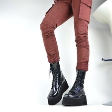 DAMENSCHUHE STAR ROCK WORKER BOOTS OUTDOOR PLATEAU STIEFELETTEN SCHNÜRSENKEL