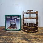 Vintage Wooden Wishing Well Hand Crank Nutcracker Basket With 6 Sticks 1980s