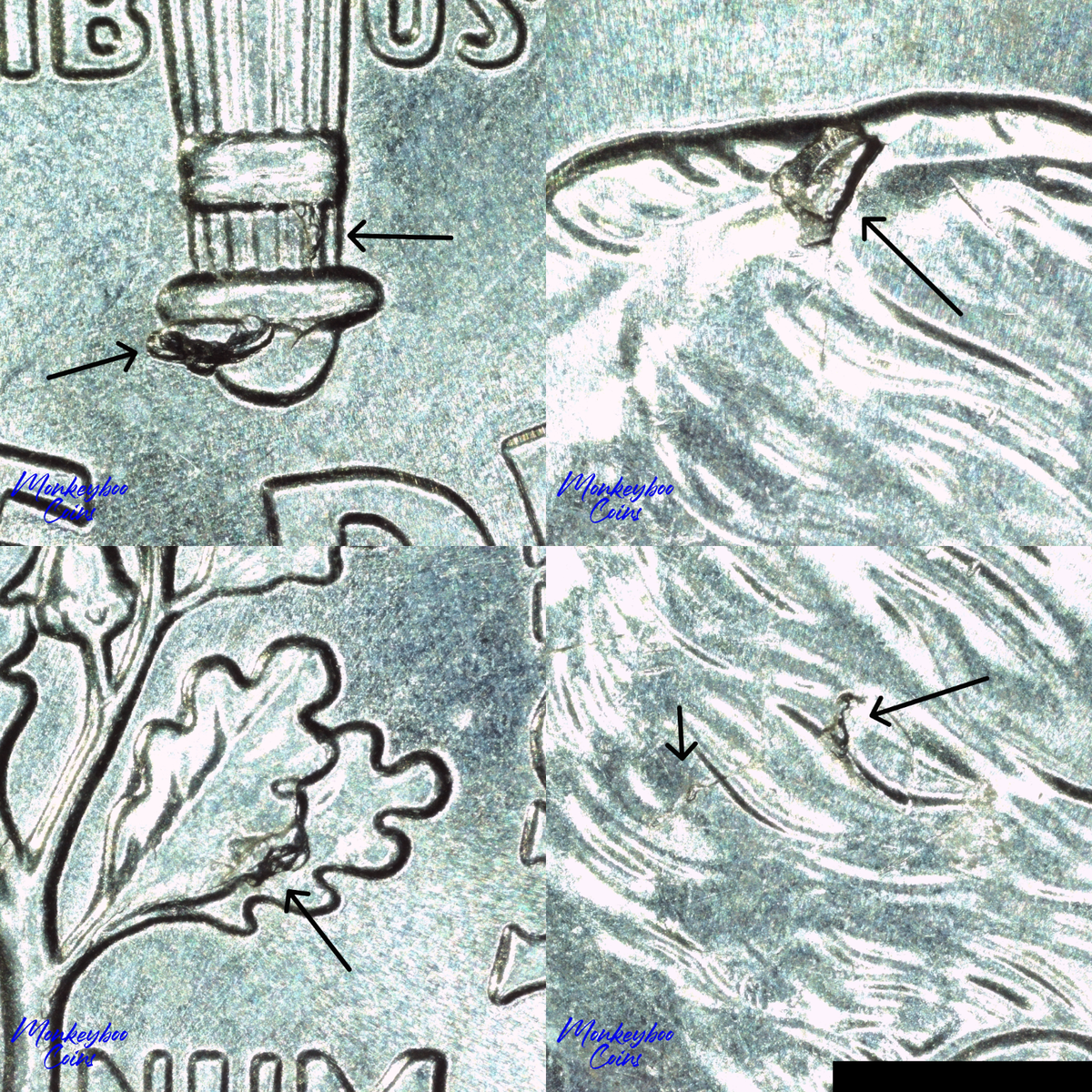 2021 P Roosevelt Dime - Multiple Die Chip Obv & Rev - Rare Error