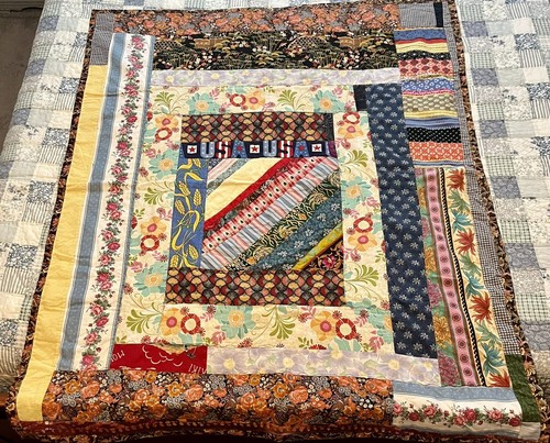 Handmade Small Scrappy Quilt Lap Blanket USA Thank You For Your Service July 4th