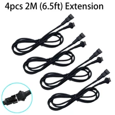 4x 6.5Feet Extension Cable Cord 4Pin For RGB Car Glow Neon Strip LED Rock Light