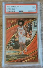 2019-20 Panini Select Coby White Courtside Red Wave Prizm PSA 9 Mint