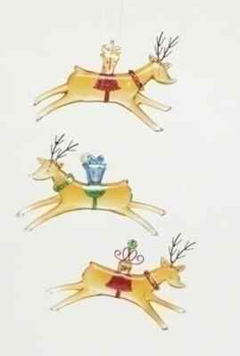 Glas Rentier Christbaumschmuck zum Aufhängen Weihnachten
