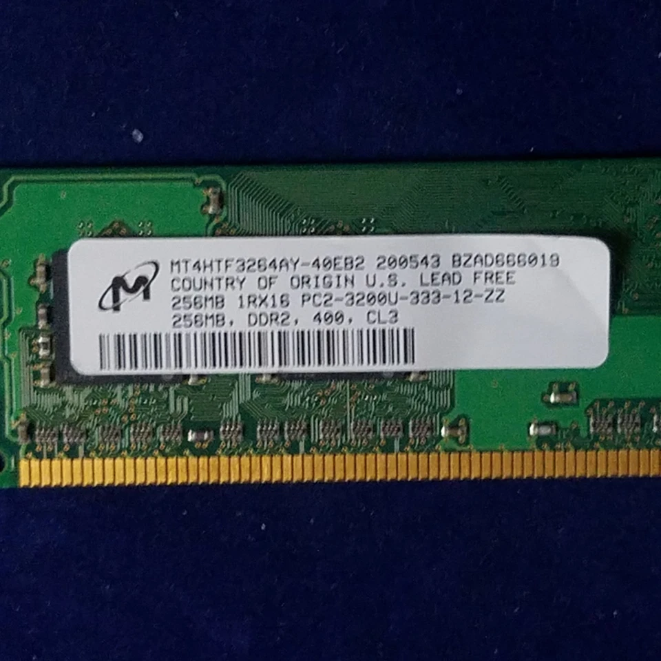 Micron PC2-3200 / DDR2-400 / 256B (256MB x 1) RAM non-ECC - MT4HTF3264AY-40EB2 - Image 3 of 3