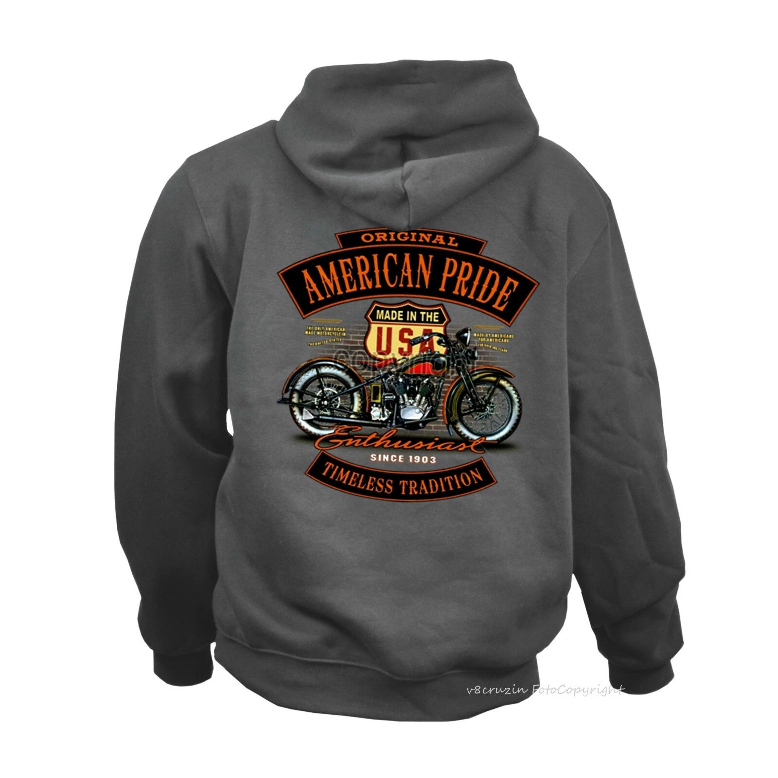 SACAI Biker Motorrad Sweatshirt classic Kapuzenpullover Hoodie *4260 grau