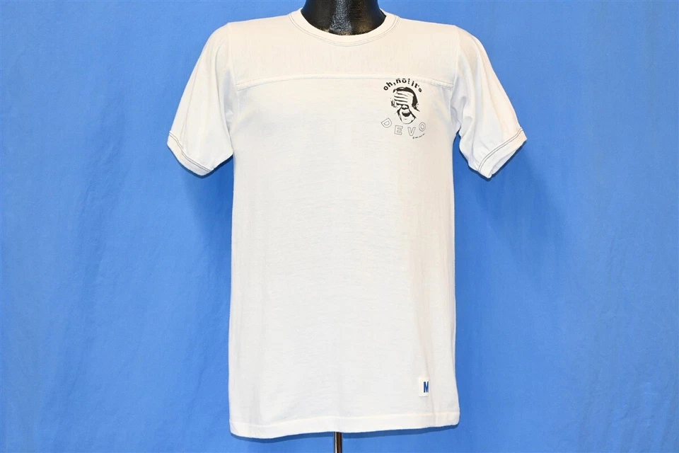 vintage 80s OH NO IT'S DEVO NEW WAVE 1982 ROCK RINGER JERSEY t-shirt MEDIUM M - Image 2 of 4