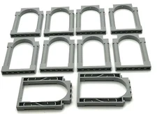 Lego 10 New Light Bluish Gray Door Frame 1 x 6 x 7 Rounded Pillars Castle Arch