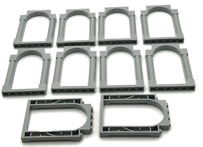 Lego 10 New Light Bluish Gray Door Frame 1 x 6 x 7 Rounded Pillars Castle Arch