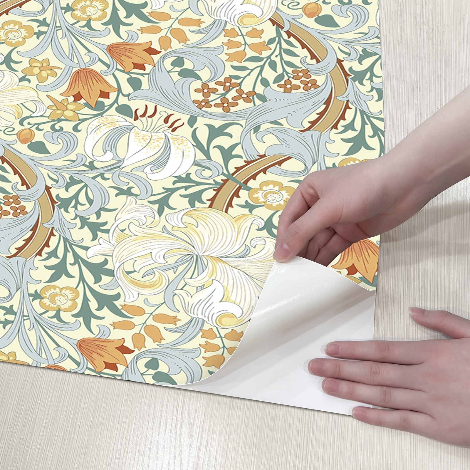 Jiffdiff Customized Wallpaper Golden Lily Self-Adhesive Removable Vinyl Sticker