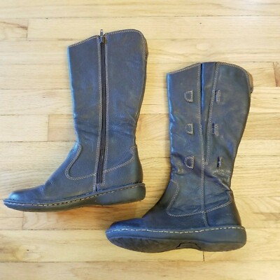 Born Leather Side Zip Boots Women's Moss US EU