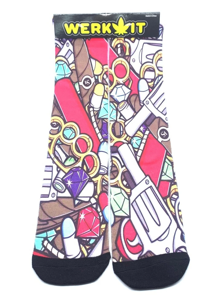 AL POR MAYOR 8 Estilos y 5 Calcetines Largos Estampados Unisex Diseño Loco 3D x40 Foto 3 de 4