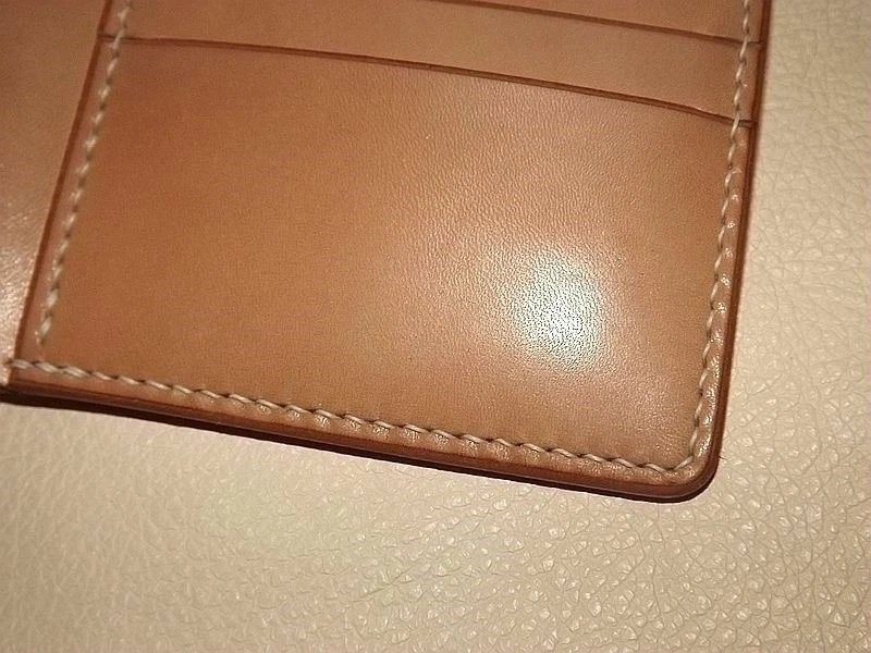 Бумажник ручной работы японский Tochigi кожаный с серебряными заклепками подарок на день рождения - Изображение 2 из 4