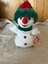 2000 Ty Beanie Babies Snowgirl Christmas Beanbag Stuffed Animal Toy NWT