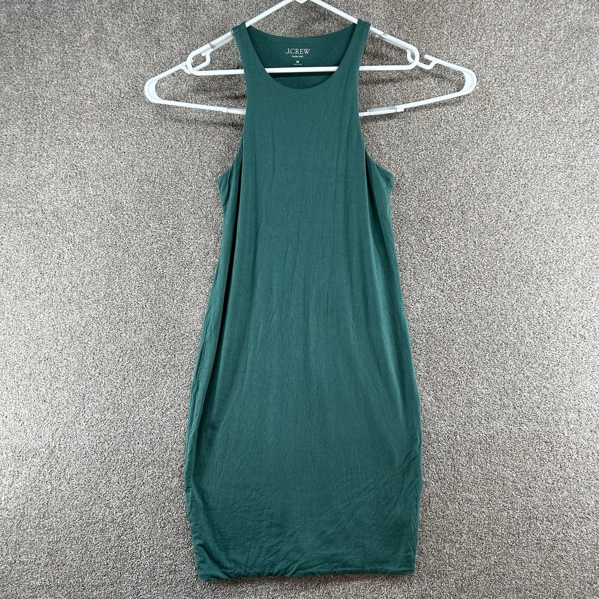 J. Crew Women's Form Knit Dress Size Medium Green Sleeveless Pullover