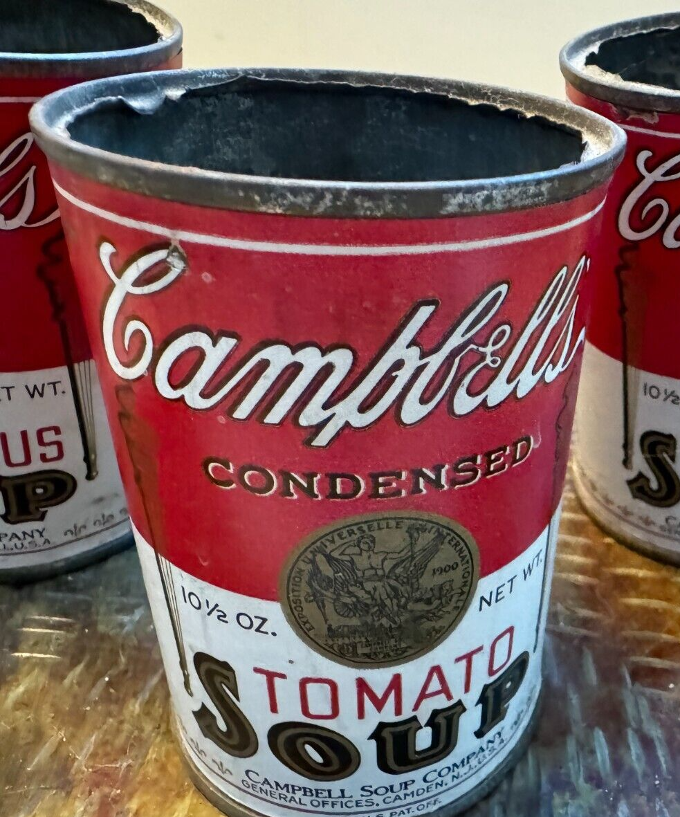 Antique 1910s-1920s Campell's Tomato Soup Tin Can - Empty w
