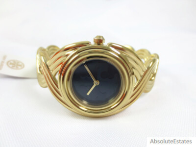 New Tory Burch Miller Gold & Navy Braided Cuff Bracelet Watch TBW6213 NWT Tory Burch Miller Braided Cuff Bracelet Watch | Mercari main image 3