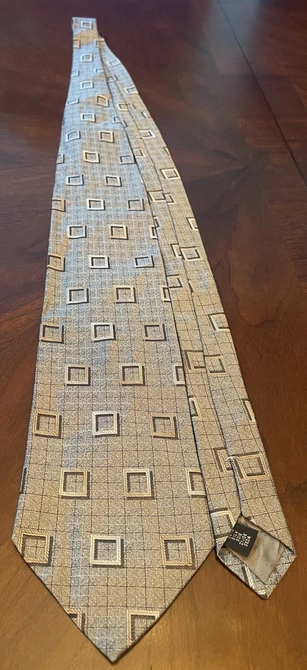 Matrix Gray 100% Silk Men’s Neck Tie Made In Italy - Image 3 of 4