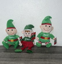 Navidad 3 SANTA ELFOS Niñas y Niños Muñecas de Peluche Elfo 11" Elsie, Dane & Jordan
