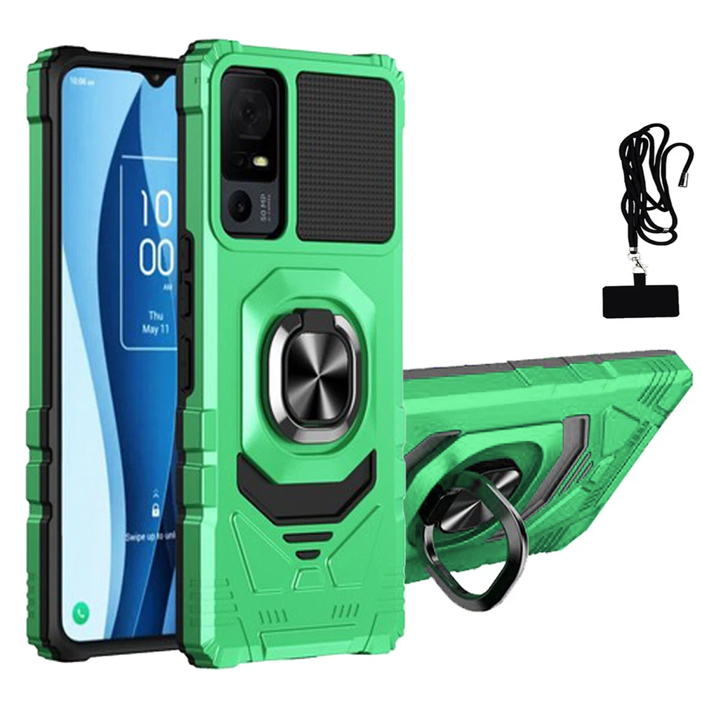 Phone Case for TCL 40 XE 5G T609J Shock Absorbing /Lanyard CrossBody NeckLace