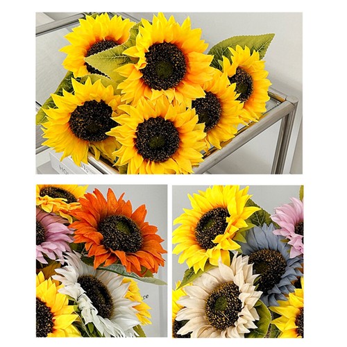 Artificial Sunflower Silk Fake Flower Bouquet Party Garden Wedding Decoration - Picture 4 of 15