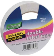 Ultratape Double Sided Tape Multipurpose 19mm x 33m Quick & Easy Peel Away Liner