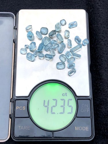 42.35ct Natural AQUAMARINE Lot Excellent Color and Lustre from Nigeria UNTREATED - Picture 6 of 6