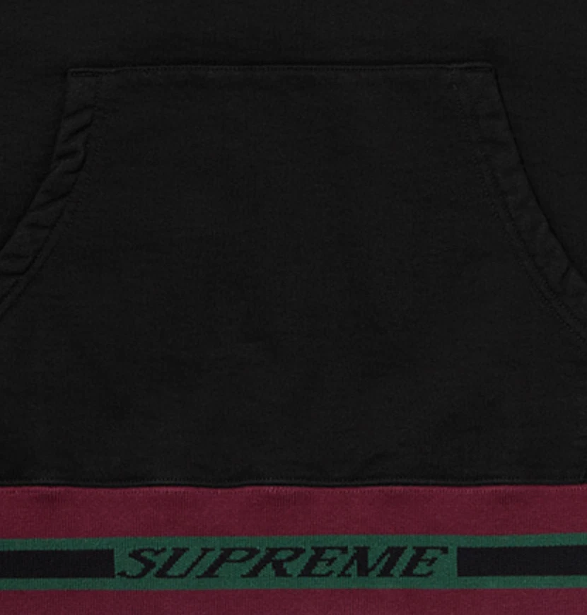 SUPREME grand sweat shirt noir à rayures BOITE LOGO Madonna Mark Gonzales