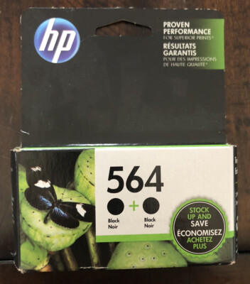 HP 564 Black Ink Cartridges 2 Pack New Genuine Original Printer EXPIRED 03/2015