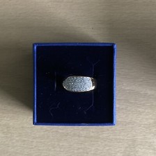 swarovski Rose Gold Plated Clear Crystal Pave Ring- Size 55