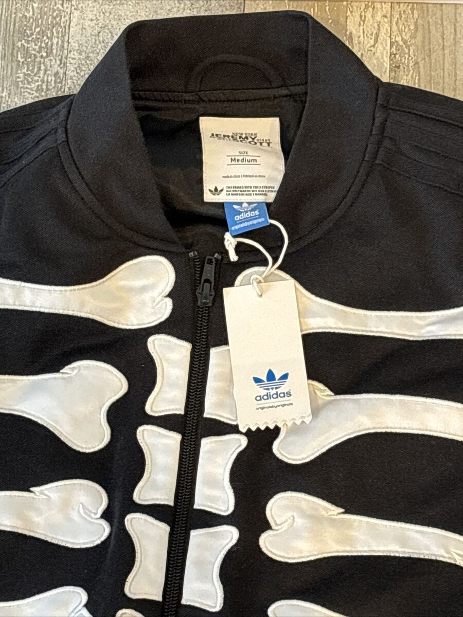ADIDAS JEREMY SCOTT BONES SKELETON JACKET SZ MEDIUM NEW RARE ADIDAS JEREMY SCOTT BONES SKELETON JACKET SZ MEDIUM NEW RARE