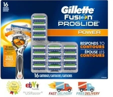 16 GILLETTE FUSION Proglide Power Razor Blades Refills Cartridges fits Flexball