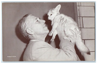Marlin Perkins Examines Fennec Smallest Fox Lincoln Park Zoo Chicago IL Postcard