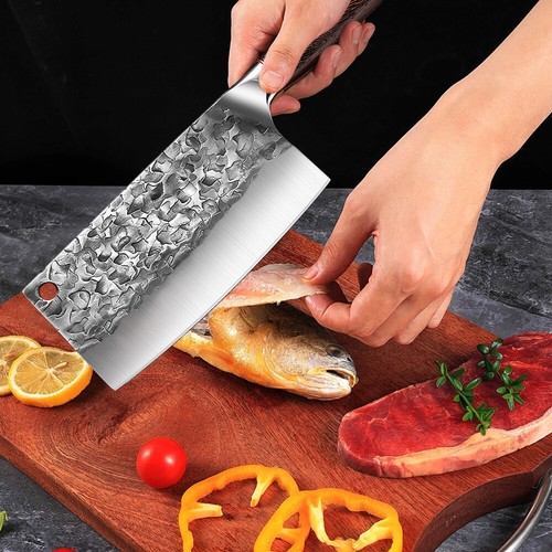 8 inch Hand Forged Butcher Knife Cleaver Kitchen Knife Serbian Chef's Knife - Picture 6 of 10