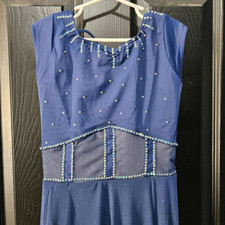 Weissman NWOT semi custom child medium dance costume blue lyrical tap solo