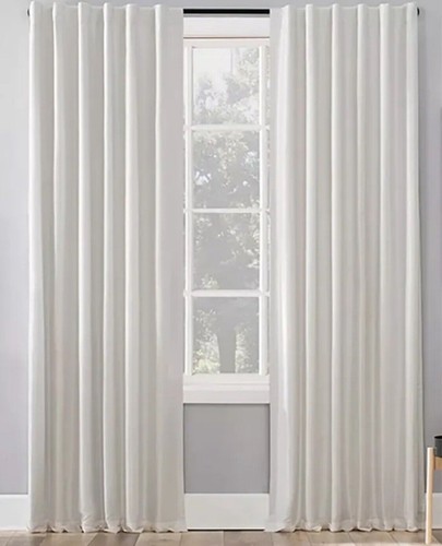 Evelina Faux Dupioni Silk Blackout Curtain Panel, Pearl 50"x63" - Picture 5 of 5